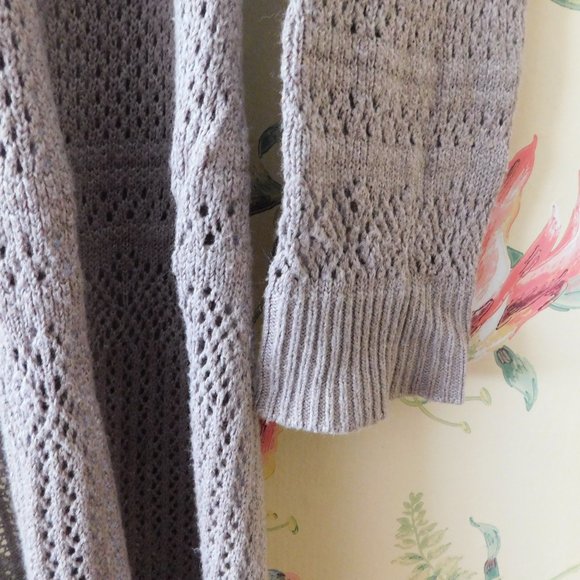 🦔🐾Flowy Lightweight Open Knit Tan Duster - Picture 6 of 13